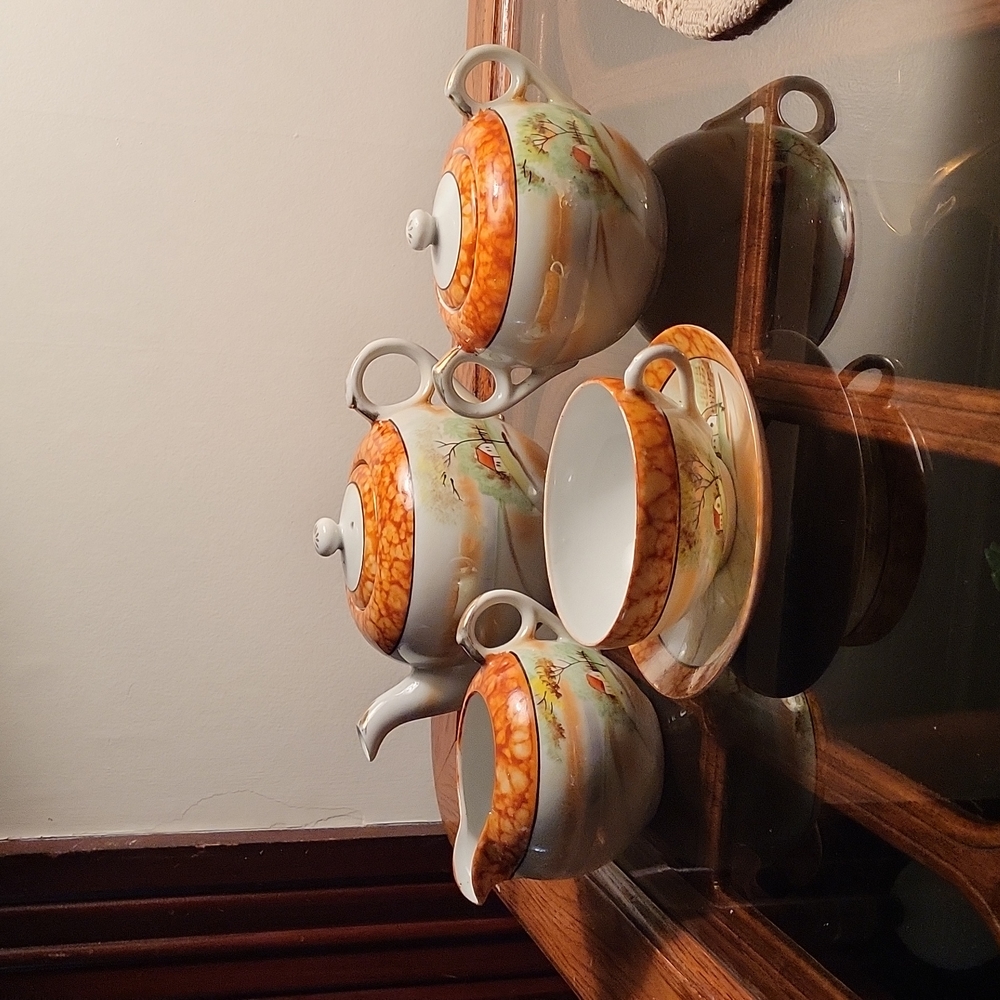 Vintage TT Takito Japanese Porcelain Tea Set